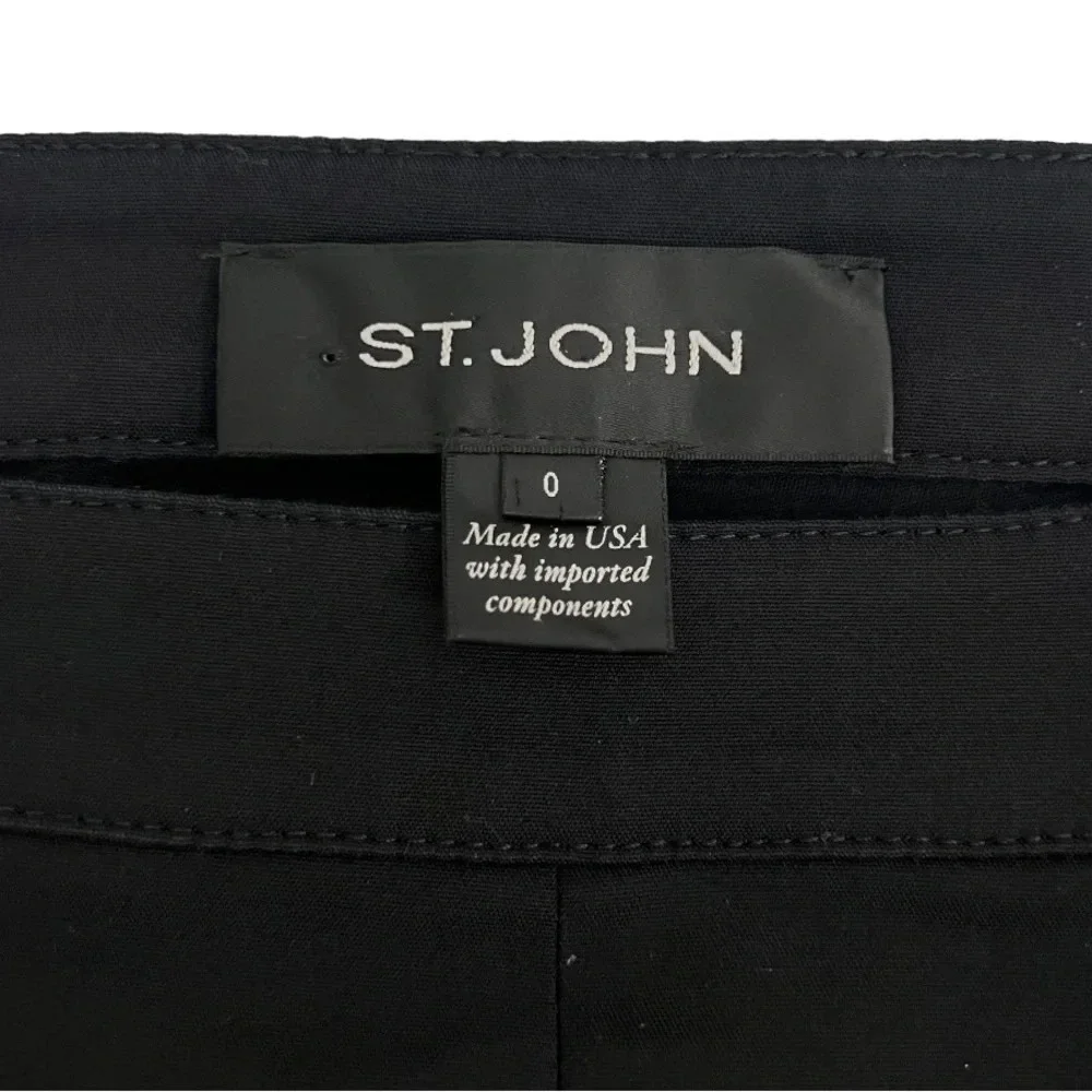 ST. JOHN COLLECTION Ankle Zip Pants Slim Fit Black High Waist Preppy Chic size 0 - Picture 7 of 11